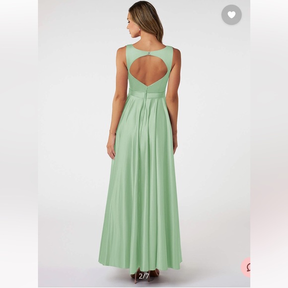 DONATED Azazie Jakayla Dress in Dusty Sage size 6 - Picture 2 of 11